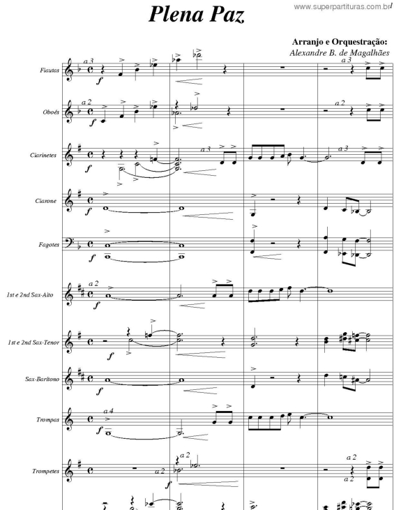 Partitura da música Plena Paz - 3 HC