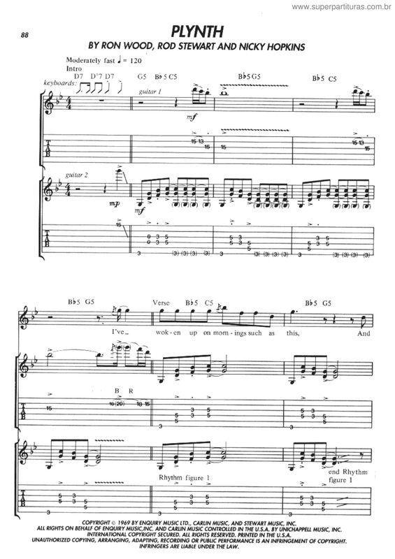 Partitura da música Plynth