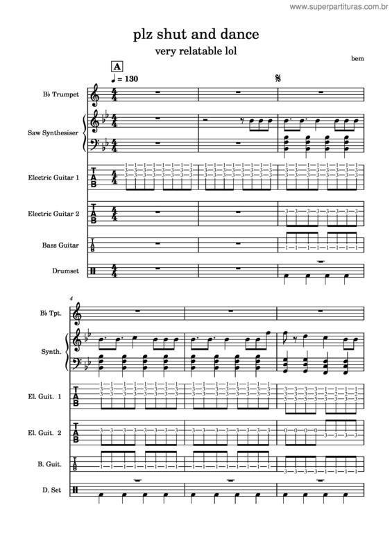 Partitura da música Plz Shut And Dance