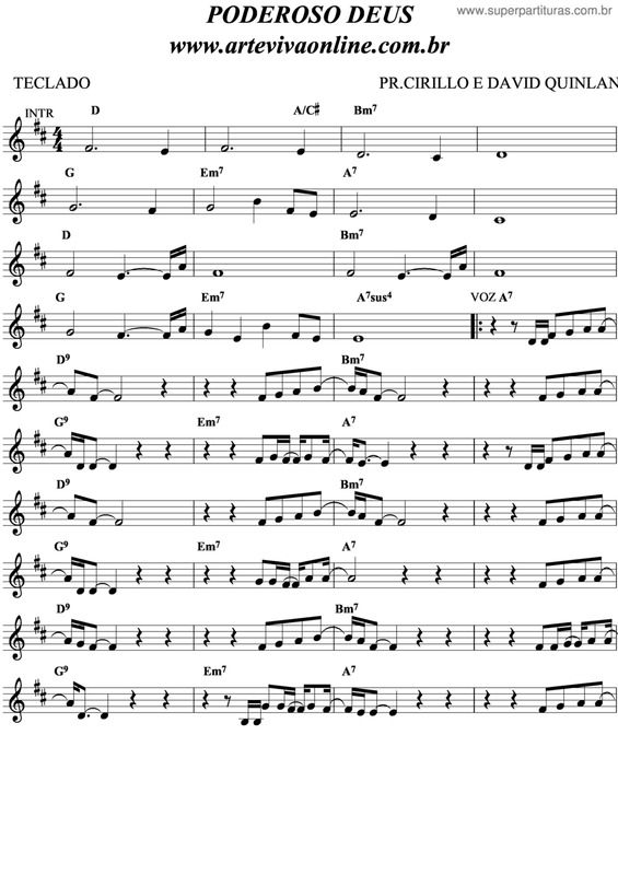 Partitura da música Poderoso Deus