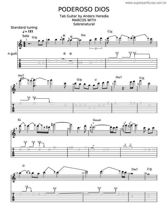 Partitura da música Poderoso Dios – Marcos Witt