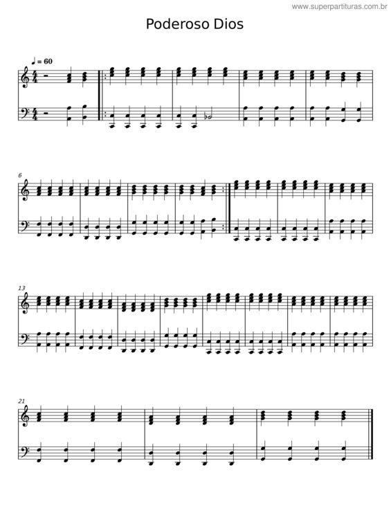 Partitura da música Poderoso Dios