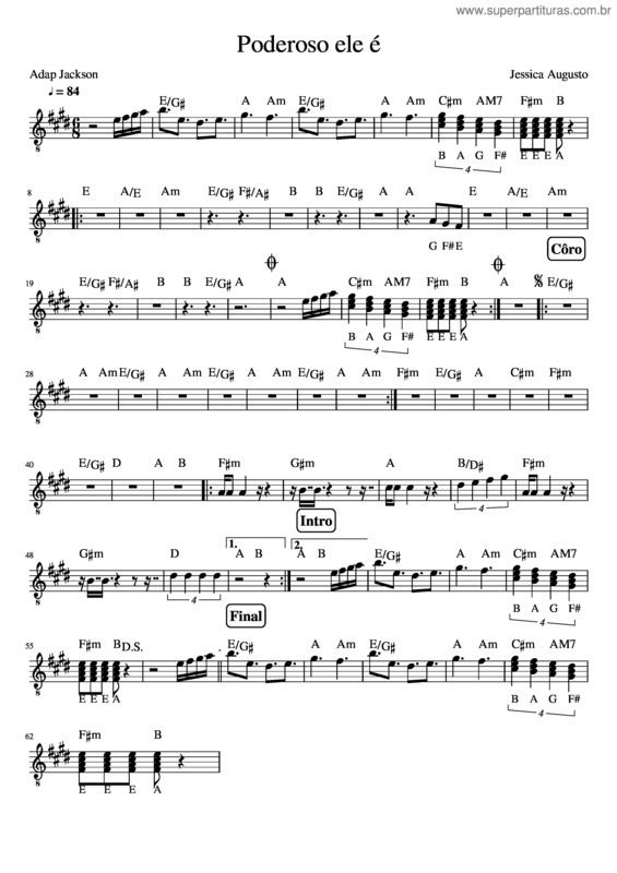 Partitura da música Poderoso Ele É