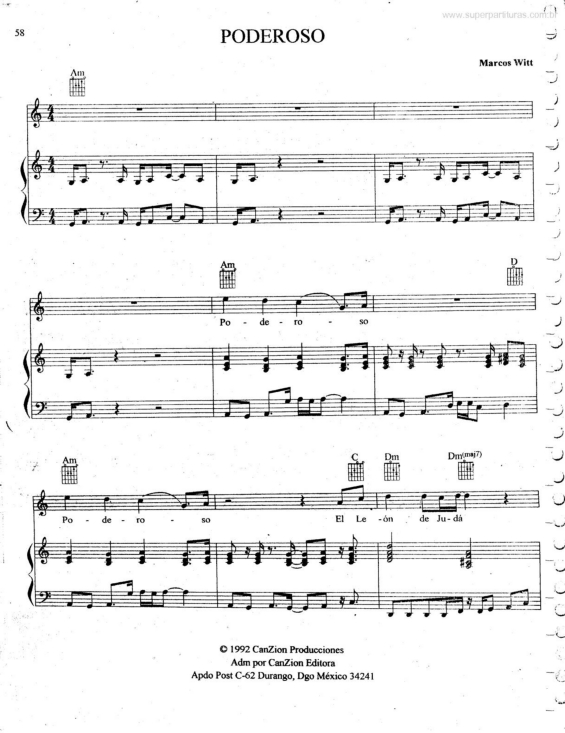 Partitura da música Poderoso v.2