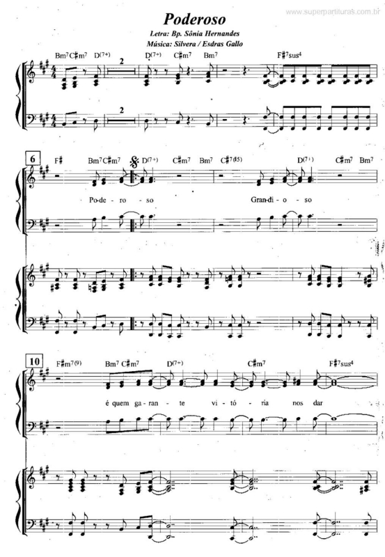 Partitura da música Poderoso