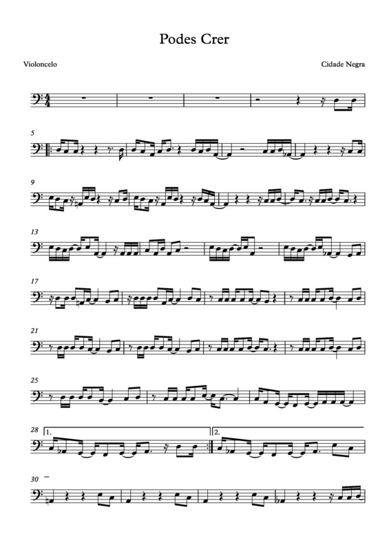 Partitura da música Podes Crer v.11