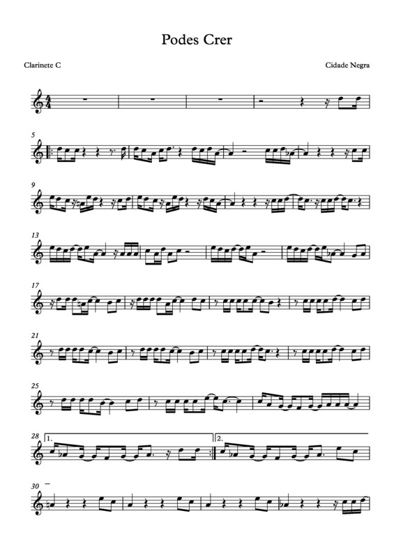 Partitura da música Podes Crer v.2