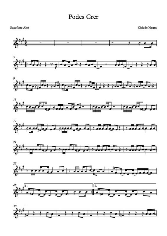 Partitura da música Podes Crer v.5