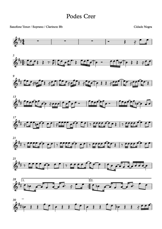 Partitura da música Podes Crer v.6