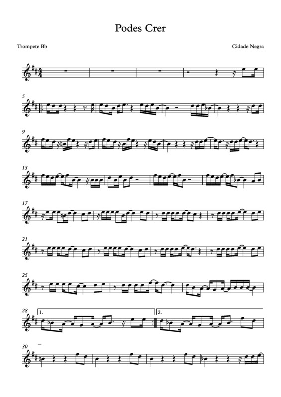 Partitura da música Podes Crer v.9