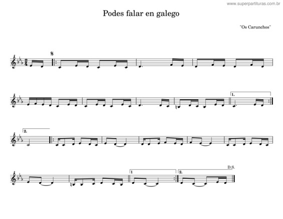 Partitura da música Podes Falar En Galego