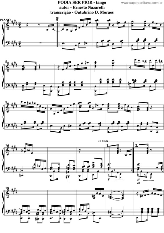 Partitura da música Podia Ser Pior