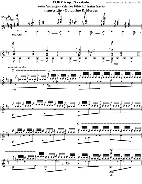 Partitura da música Poema v.2