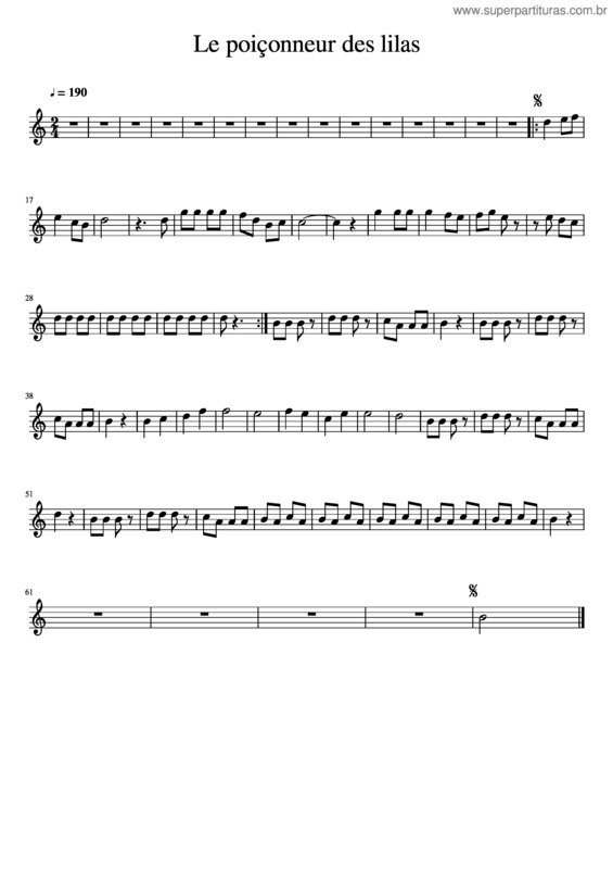 Partitura da música Poi Onneur Des Lilas