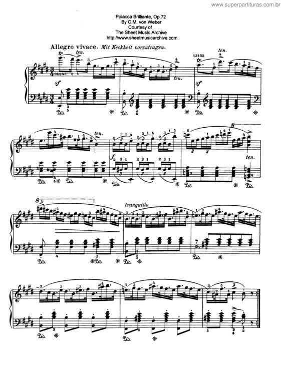 Partitura da música Polacca brillante