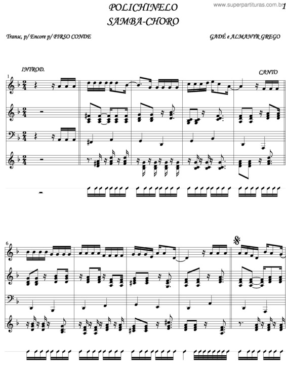 Partitura da música Polichinelo v.2
