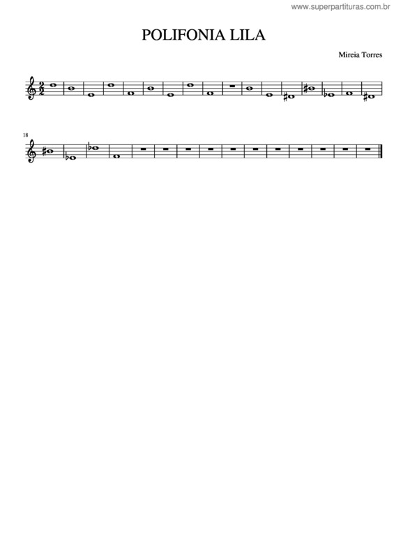 Partitura da música Polifonia Lila