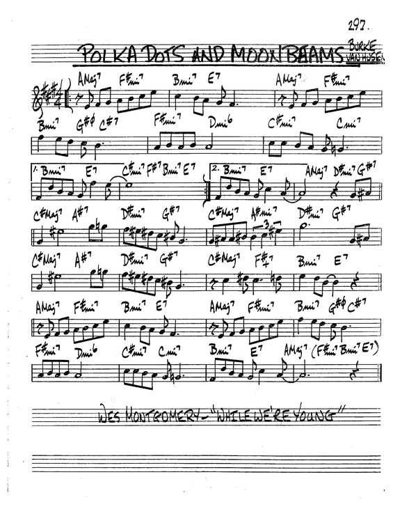 Partitura da música Polka Dots And Moonbeams v.2
