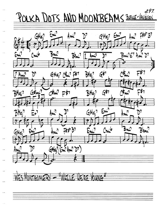 Partitura da música Polka Dots And Moonbeams v.4