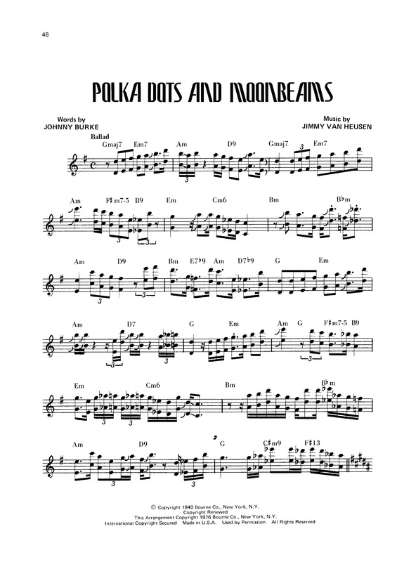 Partitura da música Polka Dots And Moonbeams v.9