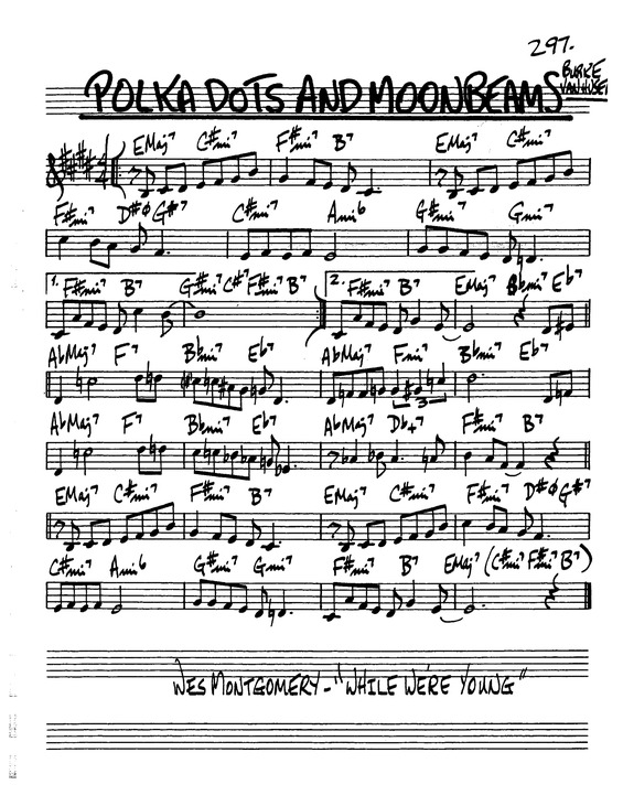 Partitura da música Polka Dots And Moonbeams