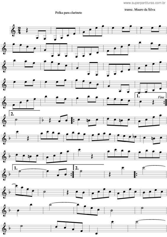 Partitura da música Polka Para Clarinete