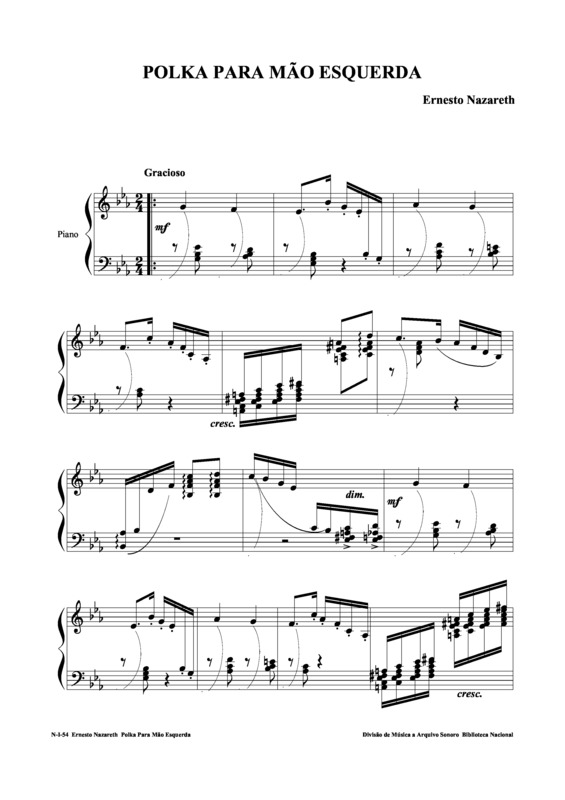 Partitura da música Polka Para Mão Esquerda v.2