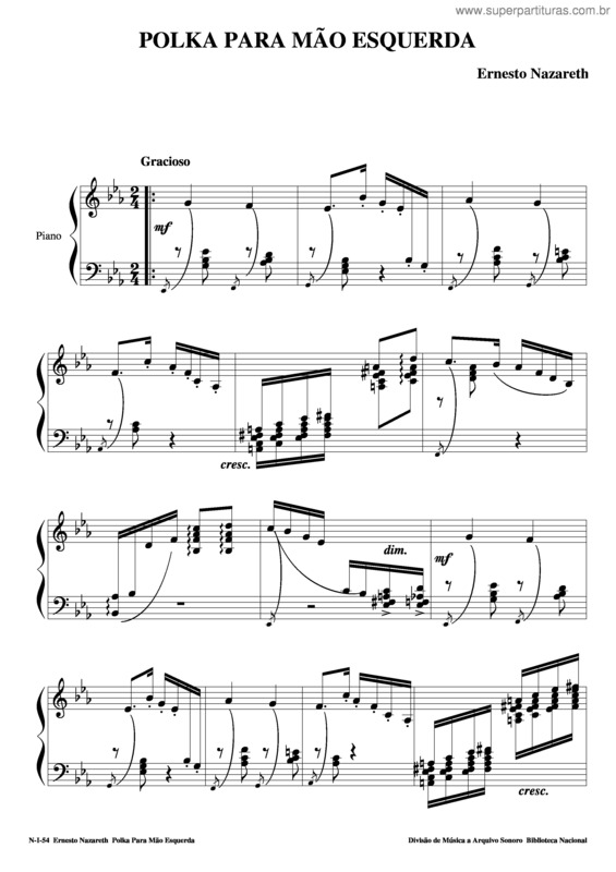 Partitura da música Polka Para Mão Esquerda