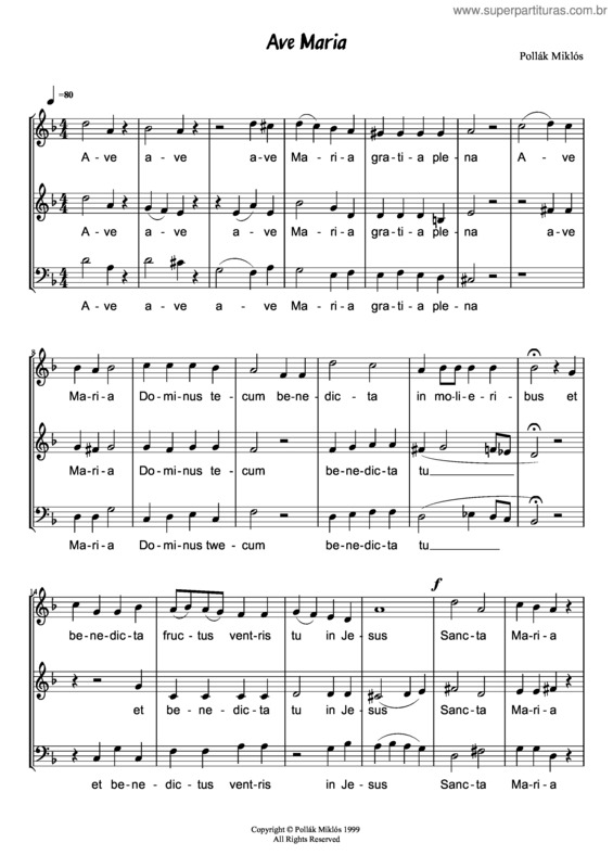 Partitura da música Pollák Miklós: Ave Maria