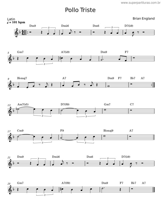 Partitura da música Pollo Triste
