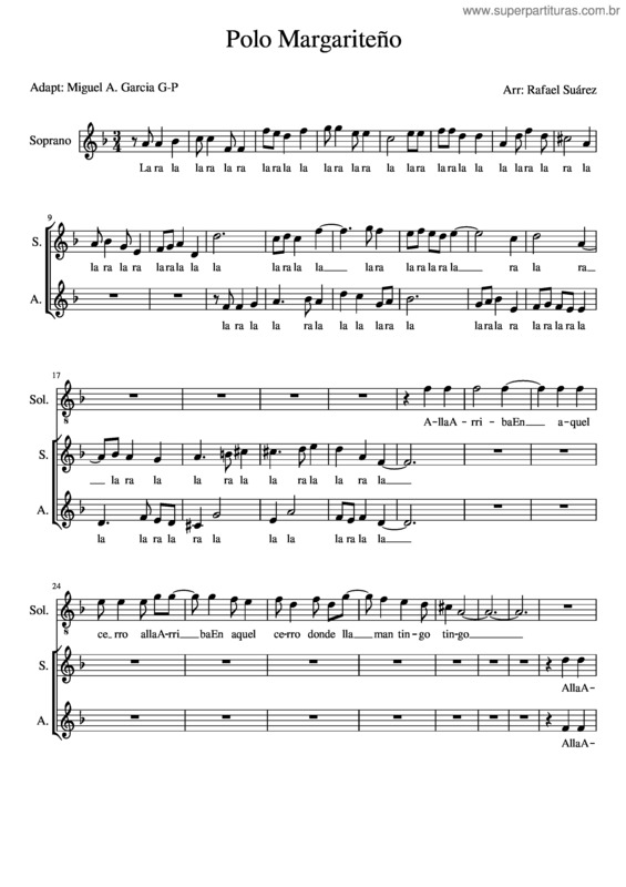 Partitura da música Polo Margariteño