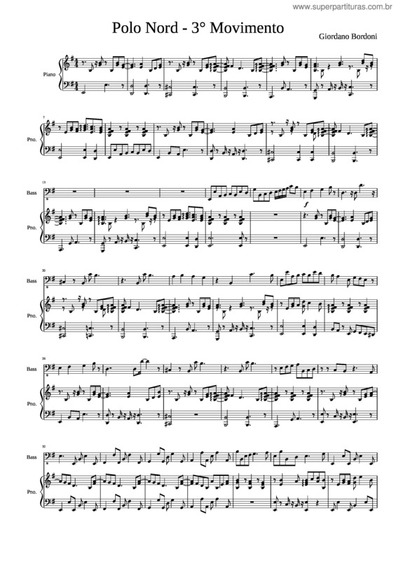 Partitura da música Polo Nord 3 Movimento Ultima Versione