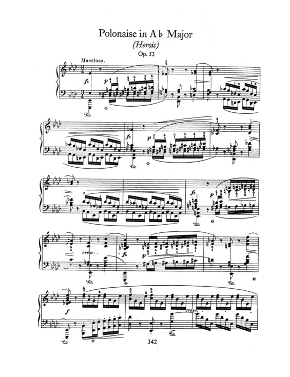 Partitura da música Polonaise in A-flat major