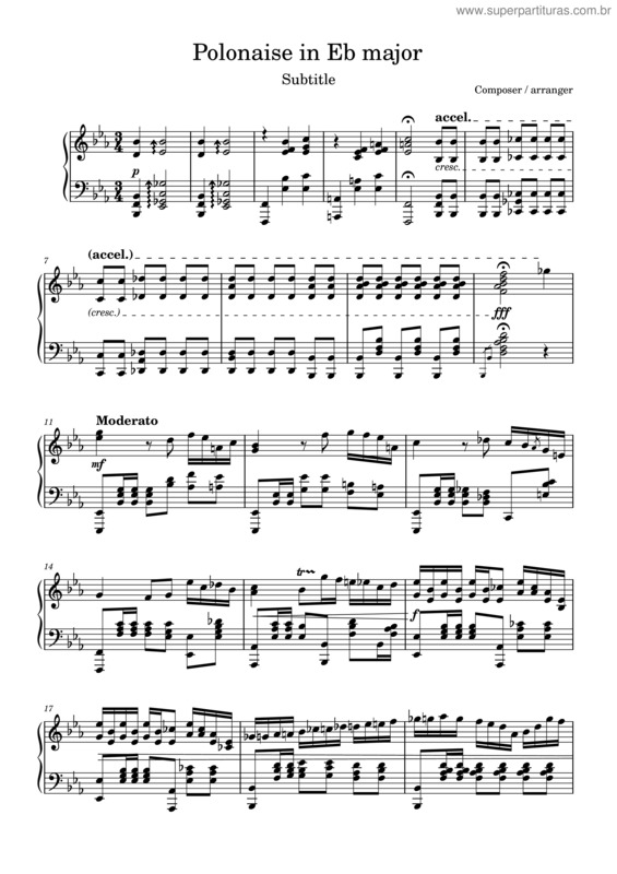 Partitura da música Polonaise Op31 No1 In Eb Major – Frédéric Chopin Polonaise Op. 31 No1 In Eb Major. – Samuel Michelin