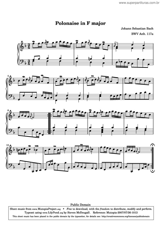 Partitura da música Polonaise v.2