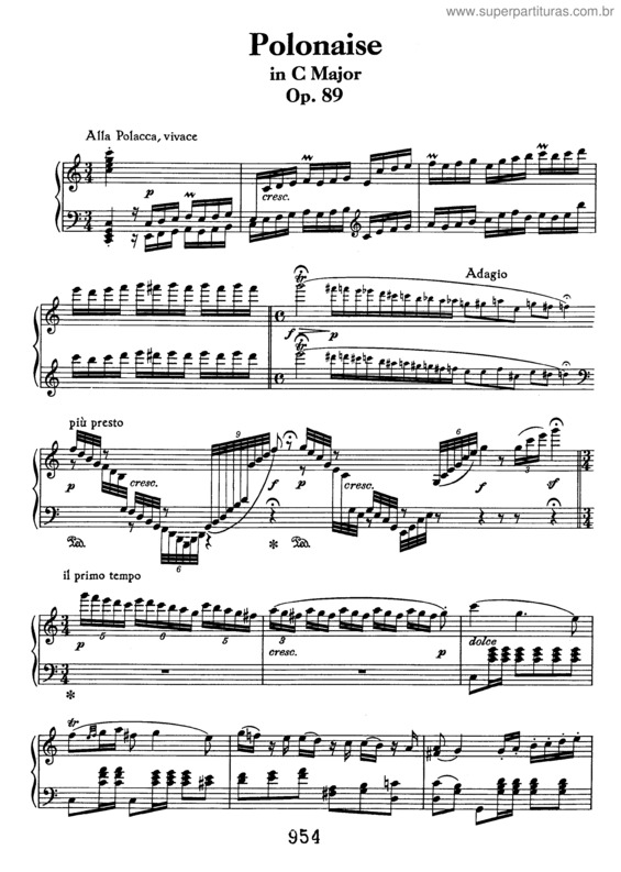 Partitura da música Polonaise v.3