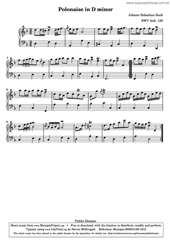 Partitura da música Polonaise v.4