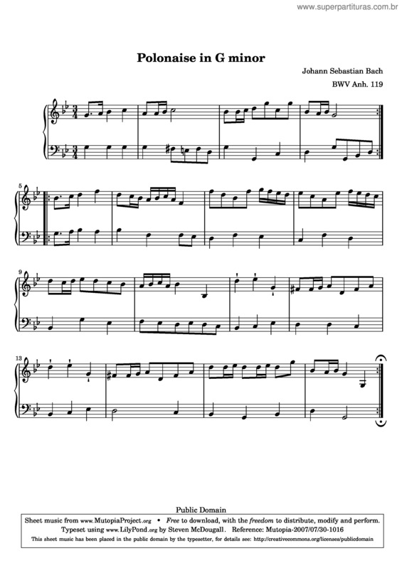 Partitura da música Polonaise v.5