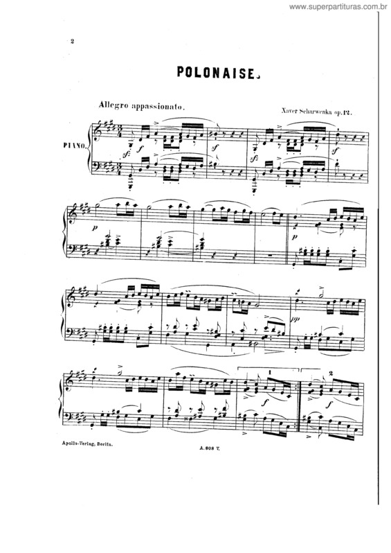 Partitura da música Polonaise v.6