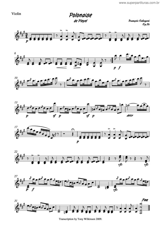 Partitura da música Polonaise v.8