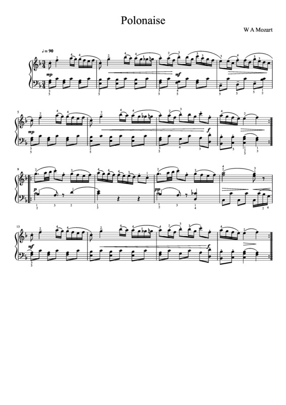 Partitura da música Polonaise v.9