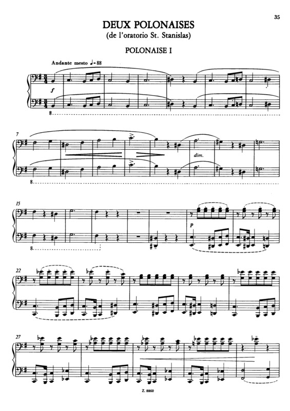 Partitura da música Polonaises De L Oratorio St. Stanislaus S.519