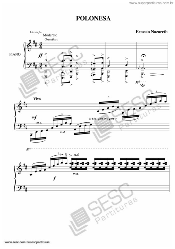 Partitura da música Polonesa