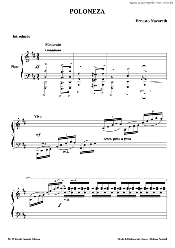 Partitura da música Poloneza