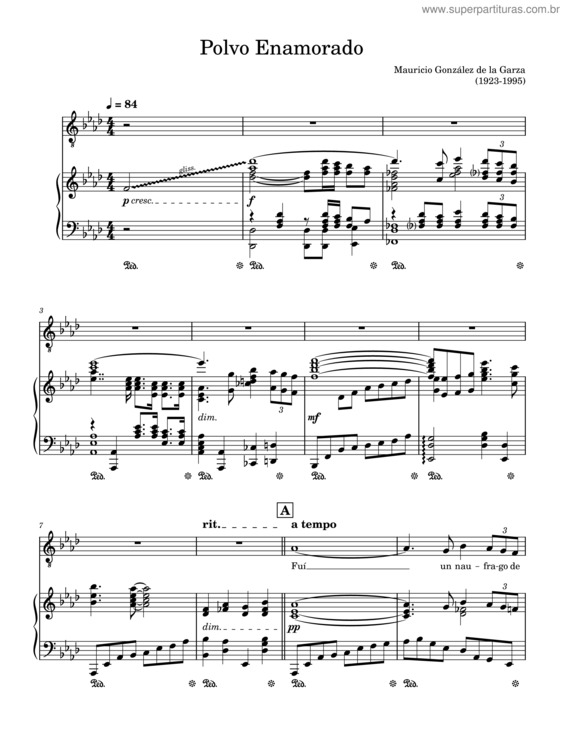 Partitura da música Polvo Enamorado