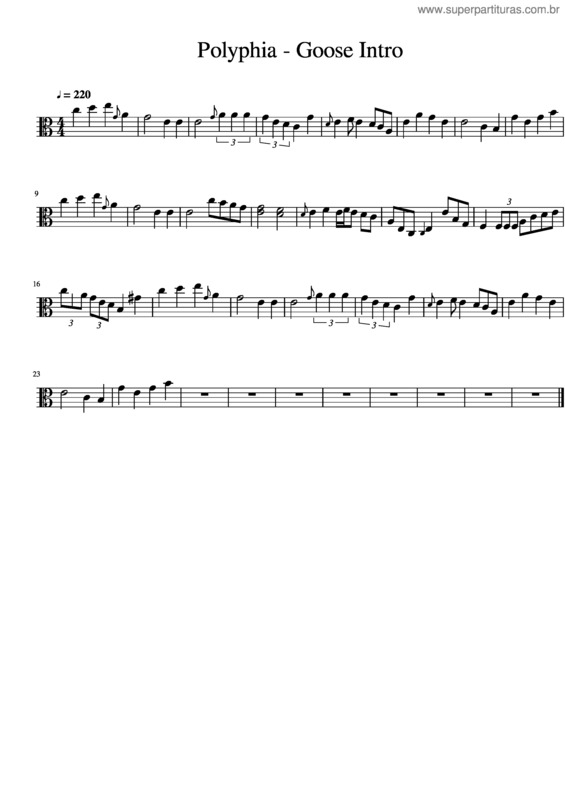 Partitura da música Polyphia – Goose Intro