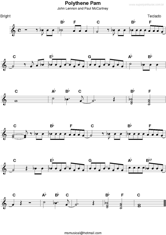 Partitura da música Polythene Pam v.2
