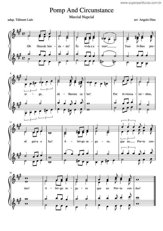Partitura da música Pomp And Circunstance