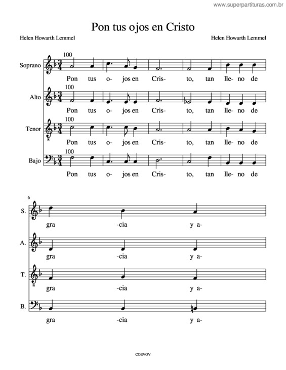Partitura da música Pon Tus Ojos En Cristo