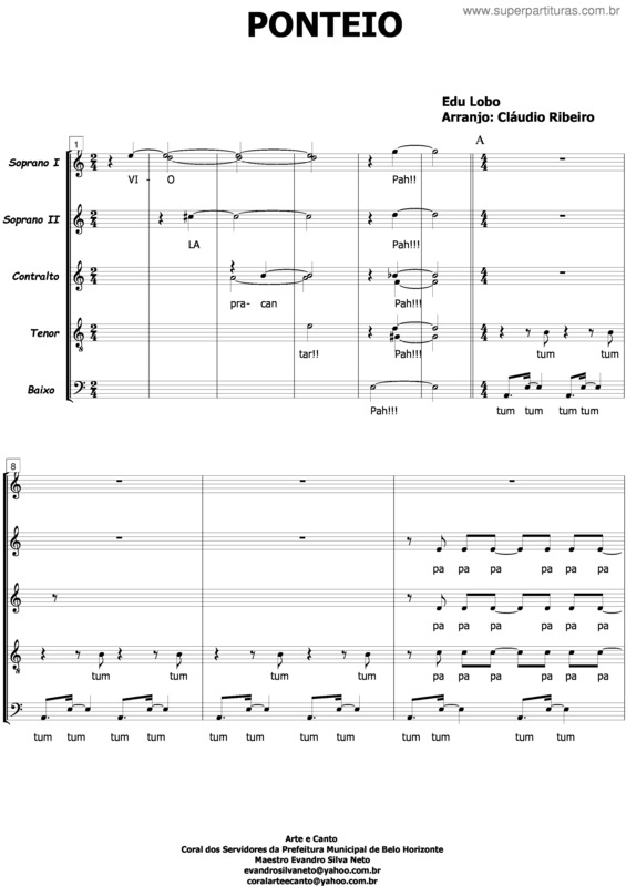 Partitura da música Ponteio v.2